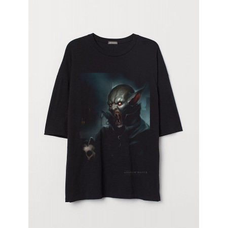 Tricou Dracula cu un craniu din bumbac